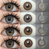 Popxstar  2pcs Colored Contact Lenses Brown Eyes Lenses Gray Lenses Blue Pupils Natural Eye Lens Colored Contacts Eye Cosmetics