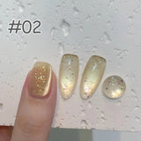 Summer Popular Refreshing Colorful Bubble Water Cat Eye Gel Nail Polish Super Glitter Glass Bead Nail Salon Nail Art