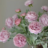 5Pc/lot Artificial Flocking Silk Flower Dew Lotus Home Decoration Camellia Bridal Bouquet Wedding Decor party flower arrangement