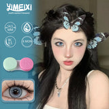 Popxstar  1 Pair New Green Lenses Colored Contact Lenses with Prescription Myopia Lenses Purple Pupils Beauty Pink Korean Lenses