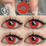 Popxstar  1Pair Cosplay Colored Contact Lenses for Eyes Halloween Lenses Red Eye Contacts Black Lenses Yearly Anime Cosplay Lens