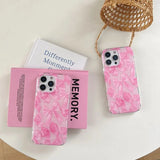 Pink Ribbon Bow Pattern Phone Case For IPhone 17 16 15 14 13 Pro Max Case Cute Sweet Cartoon Shockproof Protective Cover Cases