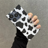 Fashion Cow Stripe Pattern Glossy Back Cover For iPhone 13 14 15 16 17 Pro Max Phone Case