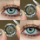Popxstar  2Pcs Purple Colored Contact Lenses Myopia Degree -0.00 to -8.00 Nature Black Gray Makeup Soft Lens Blue Eye Beauty Pupil