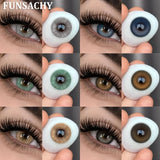 Popxstar  1 Pair Natural Colored Contact Lenses for Eyes Brown Gray Soft Lens Beautiful Pupils Yearly Cosmetics Green Color Lens