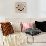 Popxstar 1pc Stripe Corduroy Pillow Case Creative Home Fabric PillowCushion For Sofa Bedroom Car, Home Decoration Home Decor Room Decor