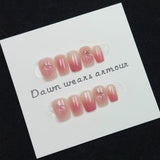 10pcs 3D Fresh Fruit Stick on Nails Cute Cartoon Press on Nails Stickers Summer Sweet Short Square Wearable Handmade Fake Nails