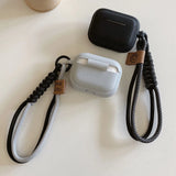 Popxstar  simple silicone earphone case for airpods pro 2 with hand rope black gray block protection cover for apple airpods 1 2 3 lovers