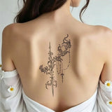 Herbal Thorns Temporary Tattoos for Woman Man Art Tattoo Sticker Lasting Sword Fake Tattoo Waterproof Y2K Tatuajes Temporales
