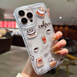 Fashion Style Coffee Time Clear Silicone Case For iPhone 16 15 14 13 12 11 Pro Max XS X XR 7 8 Plus SE Shockproof Soft Cover
