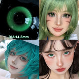 Popxstar 1 Pair Halloween Contact Lenses Beauty Eye Color Lenses Cosplay Pupils Myopia Lens with Prescription Natural Blue Lens