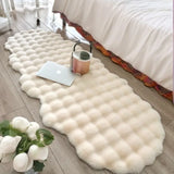 Popxstar Oval Plush Carpet Soft Imitation Rabbit Fur Mat For Children's Bedside Rug Warm Winter Sofa Chair Cushion Living Room Home Decor