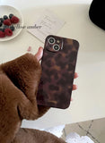 Retro Brown Amber Pattern Shockproof Protective Phone Cover Case for iPhone 17 16 15 14 13 12 11 Pro Max Plus Air