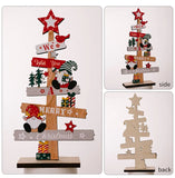 Popxstar Desktop Christmas Tree Santa Claus DIY Decoration Wooden Christmas Signs Plaque 2024 New Years Party Gifts Xmas Decoration