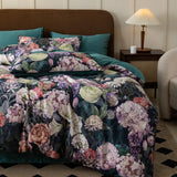 Popxstar  1000TC Egyptian Cotton Flowers Plant Prints Bedding Set Single Double Queen King Size Duvet cover Set Bed Sheet Pillowcases 4Pcs