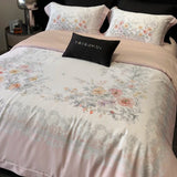 Popxstar  Premium 1000TC Egyptian Cotton Flowers Plant Prints Spring Summer Bedding Set Duvet Cover Flat/Fitted Bed Sheet Pillowcase 4Pcs