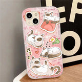 Popxstar Sunglasses Cat Dog Phone Case for iPhone 11 Case iPhone 16 15 14 13 12 Pro Max XR XS X 8 7 Plus SE Transparent Shockproof Cover