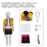 Popxstar Children Cosplay Performance Costume Outfit K-POP Rumi Group Concert Halloween Clothes Outfit Size 110-160