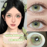 Hot Sale 1Pair Blue Colored Contact Lenses for Eyes Myopia Power Prescription Eye Lens Anime Cosplay Pink Pupils Lens