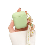 Popxstar Green Flowers For Apple AirPods 1 2 Pro Bluetooth Headphone Cover 3rd Generation Silicone Soft Cover Protective Case