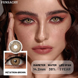 Popxstar  1pair METATRON Color Contact Lenses for Eyes Brown Eye Contacts Gray Pupils Yearly Use Women Cosmetics Color Eye Lens