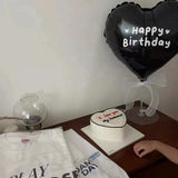 Popxstar 18inch Black Heart Balloon Stand Happy Birthday Sticker Children Anniversary Baby Shower Wedding Date