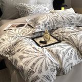 Popxstar  Vintage Green Botanical Flowers Duvet Cover Set 600TC Egyptian Cotton Luxury Soft Bedding Set Fitted Sheet Bed Sheet Pillowcases