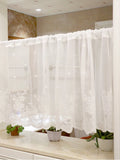 Popxstar White Lace Floral Embroidered Semi Sheer Curtain 1 Pcs