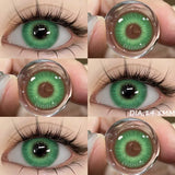 Popxstar Color Contact Lenses for Eyes 2pcs Green Brown Eye Colored Lenses Beautiful Pupil Yearly Eye Makeup Cosmetic Colorful Lens