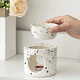 Popxstar  Detachable Ceramic Essential Oil Burners Waxes Melt Burner Warmer Tealight Candle Holder Home Tabletop Decoration Yoga Spa Gifts