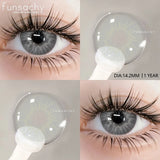 Popxstar  1 pair Colorcon Contact Lenses for Eyes Black Lenses Beautiful Cosmetic Pupil Blue Lenses Big Eyes Contacts Lens Yearly