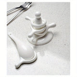 Popxstar 6pcs Set Ceramic Chopstick Holders Kitchenware with Spoon Rest Chopstick Egg Stand for Dining Table Decoration Home Ornament