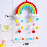 Cute fur ball rainbow Dream catcher Dreamcatcher living room bedroom children's room tapestry Wall decoration pendant gift