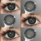 1 Pair Black Lenses Natural Contact Lenses for Eyes Eye Contacts Brown Gray Lenses Yearly Cosmetic Women Lens
