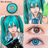 Popxstar  1 Pair Korean Colored Contact Lenses with Degree Myopia Lenses Anime Accessories Pink Lenses Cyan Cosplay