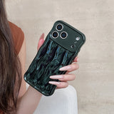 Popxstar  Luxury Plating Water Ripple Pattern Wavy Curly Edge Case for IPhone 17 16 15 13 14 Pro Max Electroplated Camera Protection Cover