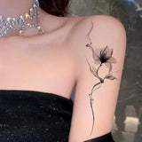 Ink Lotus Flower Art Tattoo Sticker Tatoo Sticker Temporary Tattoo Waterproof Fake Tattoo for Woman Arm Tatuajes Temporales