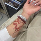 Punk Red Heart Snake Temporary Tattoos for Women Arm Waterproof Tatoo Sexy Fake Tattoo Stickers Cheap Goods Y2K Tatto Sticker