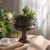 Retro Iron Art Dried Flower Vase Photography Studio Old Decoration Ornament European Romantic Trophy Shaped Crafts