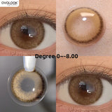 Popxstar Prescription Contact Lenses Myopia Lenses with Diopters Natural Pupils Color Contact Lenses for Eyes Brown Lenses 2pcs