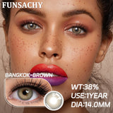 Popxstar  2pcs New Colored Contact Lenses Fashion Yearly Gray Eyes Lenses Natural Blue Eye Lenses Green Pupils Makeup Eyes Lens