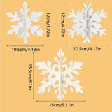 Popxstar  6pcs 3D white/laser snowflake hanging decorations, Christmas snowflakes, winter wonderland, New Year's party home decorations