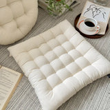 High-end tatami round dining chair strap chair cushion Japanese simple white square seat cushion sedentary