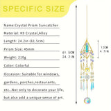 Popxstar  1pc Crystal handmade wind chimes Crystal Prism Daylight Catcher Glass Prism window hanging pendant home garden porch decor
