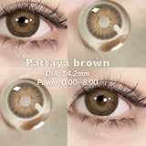 Popxstar 2Pcs Colored Contacts Lens with Prescription Brown Natural Lens Yearly Use Blue Contacts Pupils