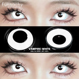 Popxstar  Cosplay Blind Black Lenses Anime White Eye Color Lens Halloween Vampire Lenses Cosmetic Colorful Multicontacts Red Lens