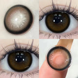 Popxstar  -2pcs Brown Colored Contact Lenses for Eyes Purple Beauty Halloween Makeup Lens Big Eye Lens Natural Look Gray Blue Lens