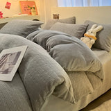 Popxstar  new 3D winter engraved thickened milk fleece double-sided fleece quilt cover coral fleece dormitory single quilt cover