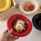 Popxstar Ins Ceramic Saucer Korean Style Dessert Yogurt Oats Bowl Cream Color Fruit Salad Container Food Display Plate Kitchen Utensils