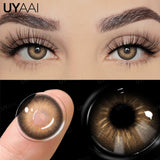 Popxstar  1 Pair Brown Natural Colored Eye Lenses Gray Fashion Lenses Blue Eye Lens Green High Quality Cosmetics Color Contacts